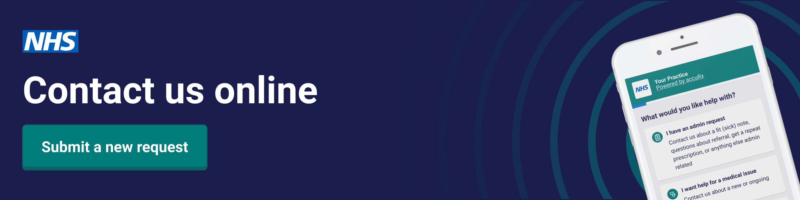 contact the practice online using an online form